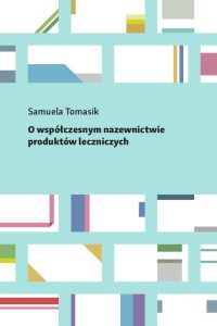 Niebieskie tło, kolorowe prostokąty symbolizujące pudełka po lekach, czarne liternictwo