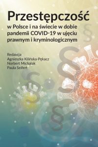 Beżowe tło, czarne litery, pastelowe, akwarelowe rysunki paragrafów i wirusów