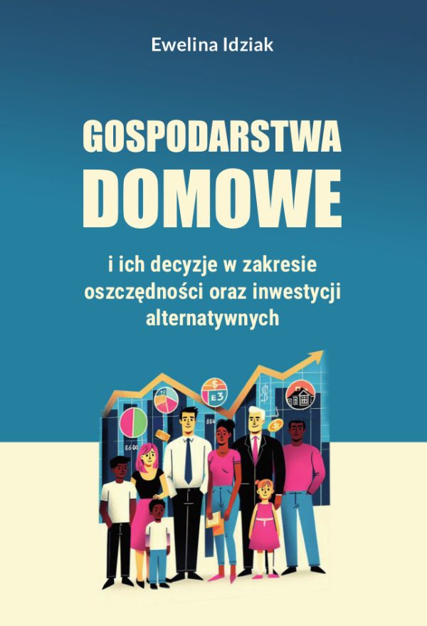 Niebieskie tło, białe liternictwo, na białym tle kolorowa grafika przedstawiająca rodzinę stojącą pod symbolicznym