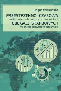 Zielona okładka z mapą w tle, infografiki z symbolami ekonomicznymi, zielone liternictwo na jasnym, seledynowym tle