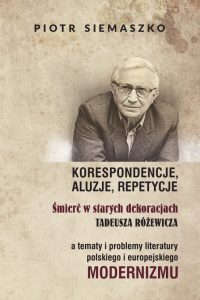 Na niejednolitym beżowym tle zdjęcie Stanisława Różewicza w sepii i czarne i brązowe liternictwo